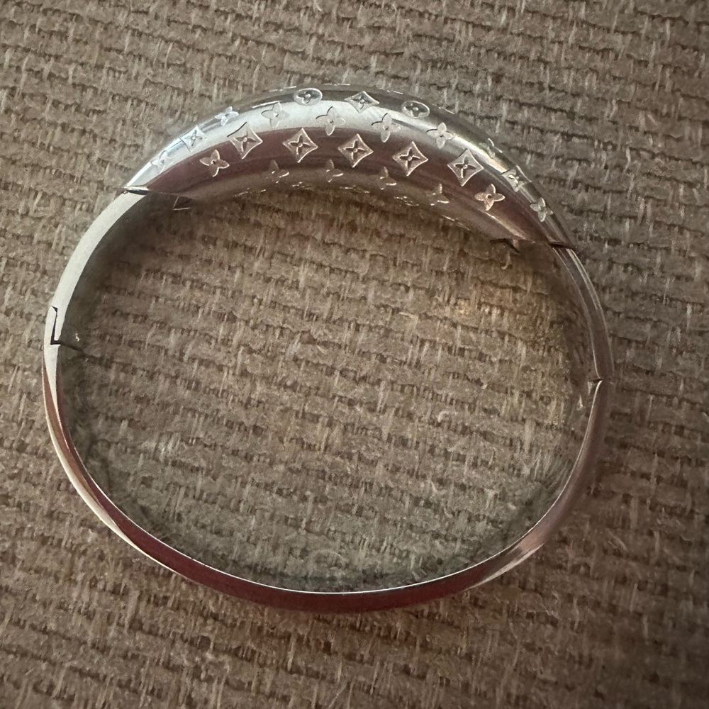 Silver Engraved Bangle Bracelet - image 2